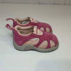 Merrell Mini Moc Toddler Junior Pink Slip On Walker / Baby Shoes Size 3 Suede